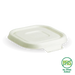 BioPak BioCane Square Container Lids – 280-630ml White Plant Fibre Takeaway Lid – carton of 600