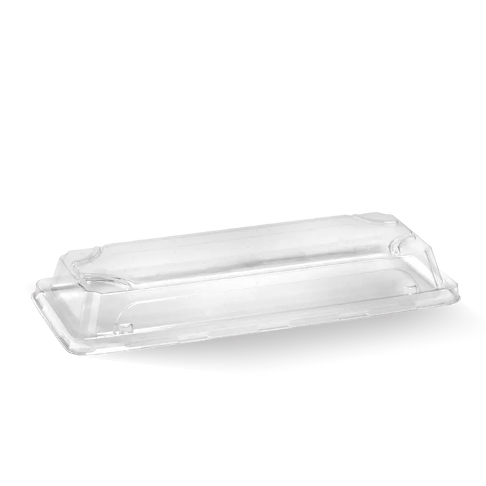 BioPak BioCane Sushi Tray Lids – Long sushi tray PET lid – clear – carton of 600