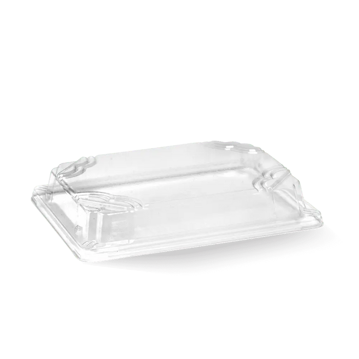 BioPak BioCane Sushi Tray Lids – Medium sushi tray PET lid – clear – carton of 600