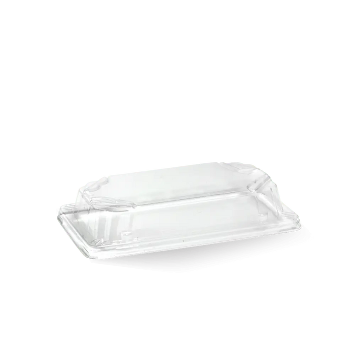 BioPak BioCane Sushi Tray Lids – Small sushi tray PET lid – clear – carton of 600