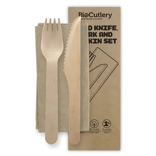 BioPak BioCutlery - Wooden Cutlery Set  DIsposable Cutlery
