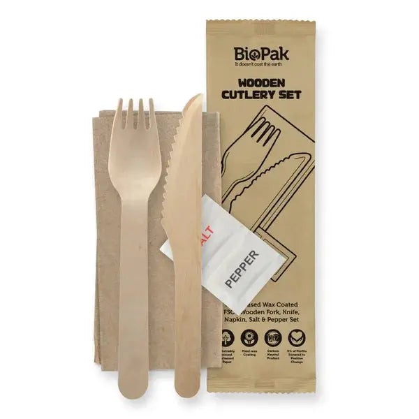 BioPak BioCutlery - Wooden Cutlery Set  DIsposable Cutlery