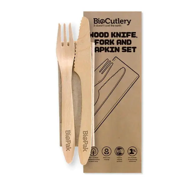 BioPak BioCutlery - Wooden Cutlery Set  DIsposable Cutlery