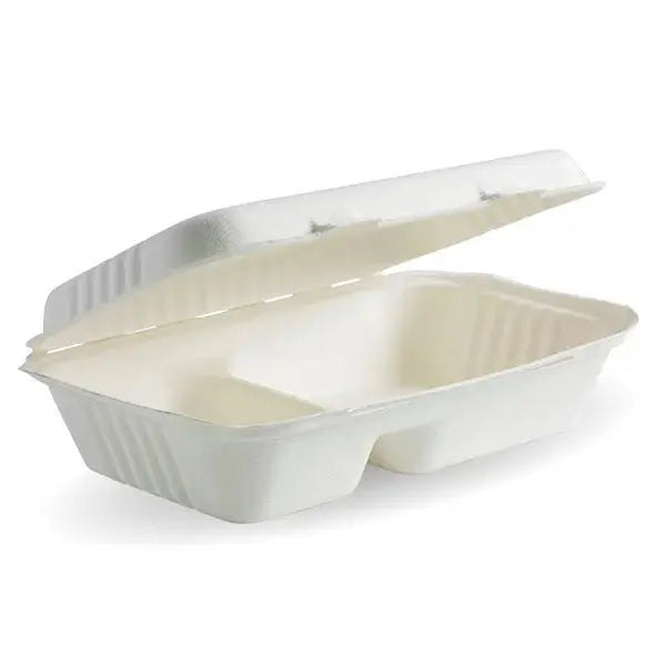 BioPak Biocane - Plant Fibre Clamshell with Compartment  Takeaway Containers