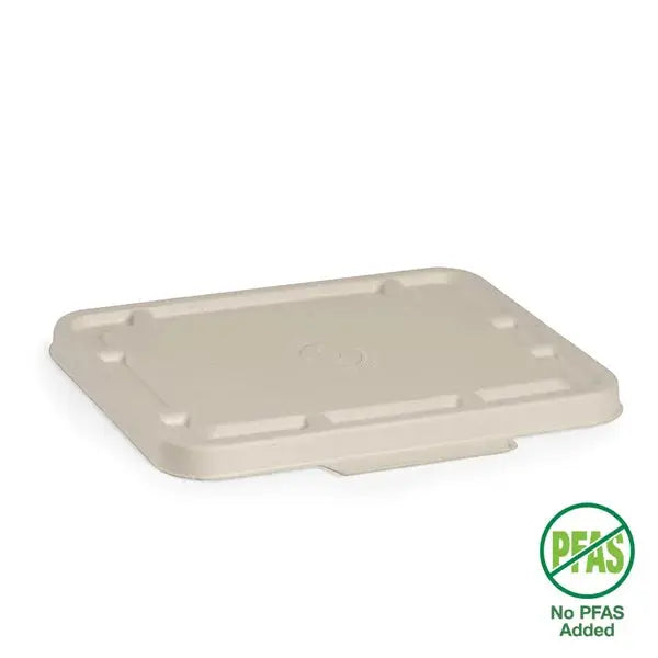 BioPak Biocane - Rectangular Plant Fibre Takeaway Compartment Base Lids  Takeaway Containers