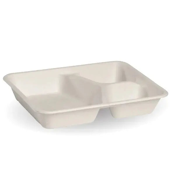 BioPak Biocane - Rectangular Plant Fibre Takeaway Compartment Base  Takeaway Containers