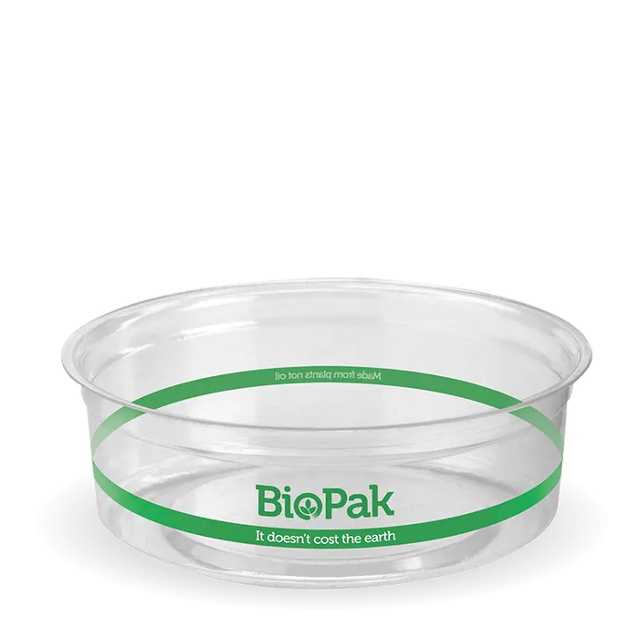 BioPak Clear PLA Bowls – 240ml Clear BioBowl – carton of 500
