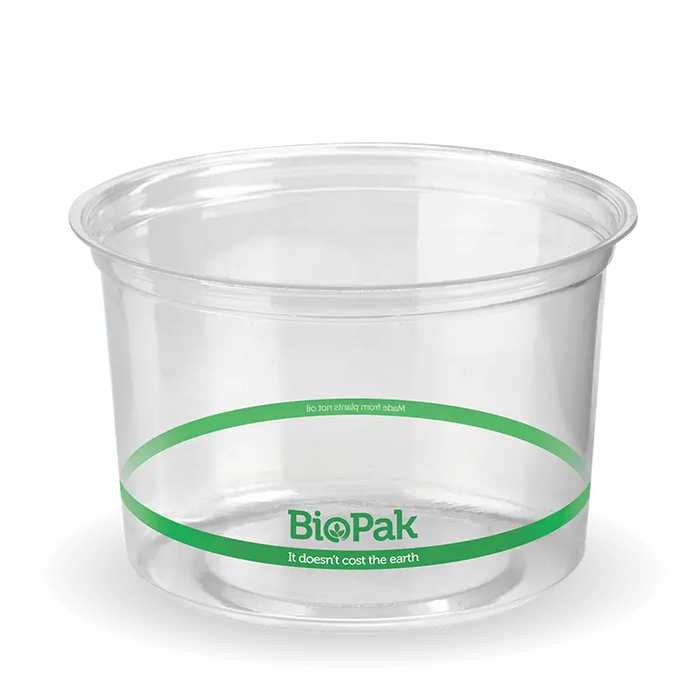 BioPak Clear PLA Bowls – 500ml Clear BioBowl – carton of 500
