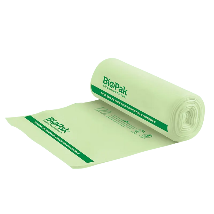 BioPak Compostable Bin Liners – 120L Bioplastic Bag – carton of 144