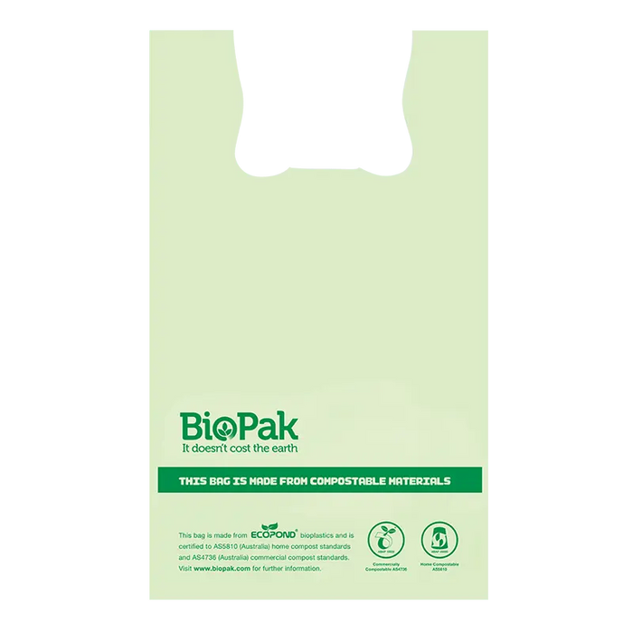 BioPak Compostable Handle Bags – 20L Bioplastic Bags With Handle – carton of 1,000