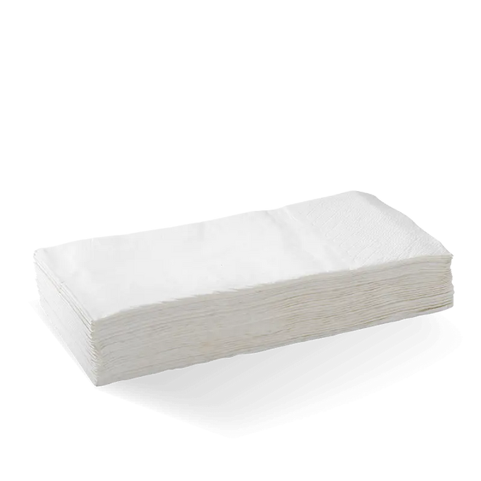 BioPak Dinner Napkins – 2-Ply 1/8 Fold White Dinner BioNapkin – carton of 1,000