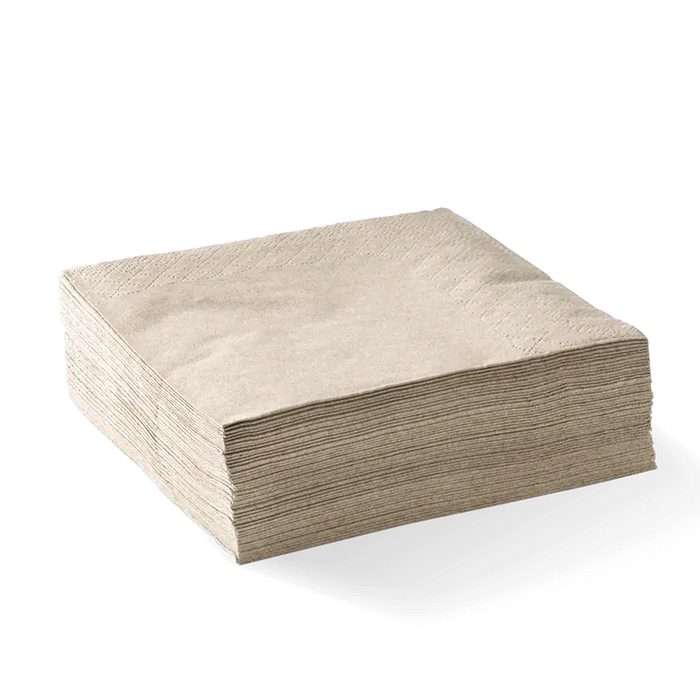 BioPak Dinner Napkins – 2-Ply 1/4 Fold Natural Corner Embossed Dinner BioNapkin – carton of 1,000