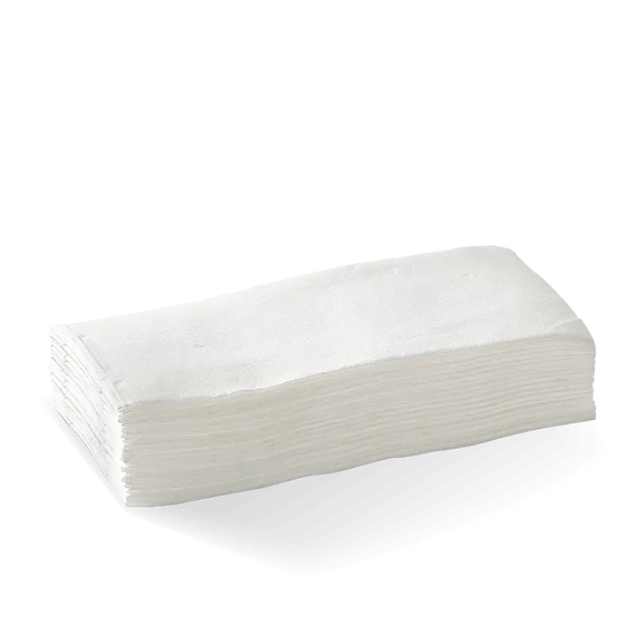 BioPak Dinner Napkins – 2-Ply 1/8 Fold White Quilted Dinner BioNapkin – carton of 1,000