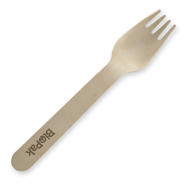 BioPak FSC Wooden Forks – 16cm Wood Fork – carton of 1,000