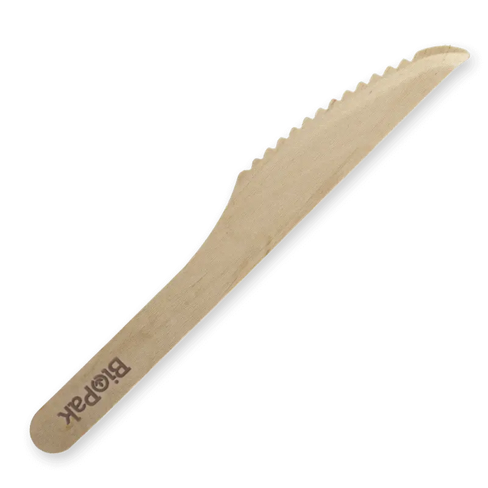 BioPak FSC Wooden Knives – 16cm Wood Knife – carton of 1,000