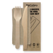 BioPak FSC Wooden Knives – 16cm Coated Wood Knife, Fork & Napkin Set – carton of 400