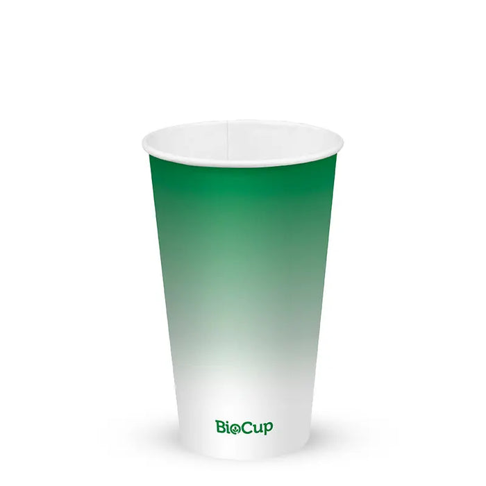 BioPak Green Paper Cold BioCups – 500ml - 16oz (90mm) Green Cold Paper – carton of 1,000