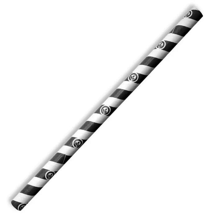 BioPak Jumbo Paper BioStraws – 10mm Jumbo Black Stripe BioStraw