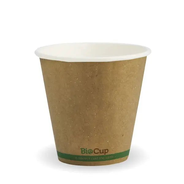 BioPak Kraft Green Stripe Double Wall BioCup  Hot Cups