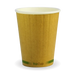 BioPak Kraft Green Stripe Double Wall Hot BioCups – 390ml - 12oz – 90mm rim – carton of 1,000