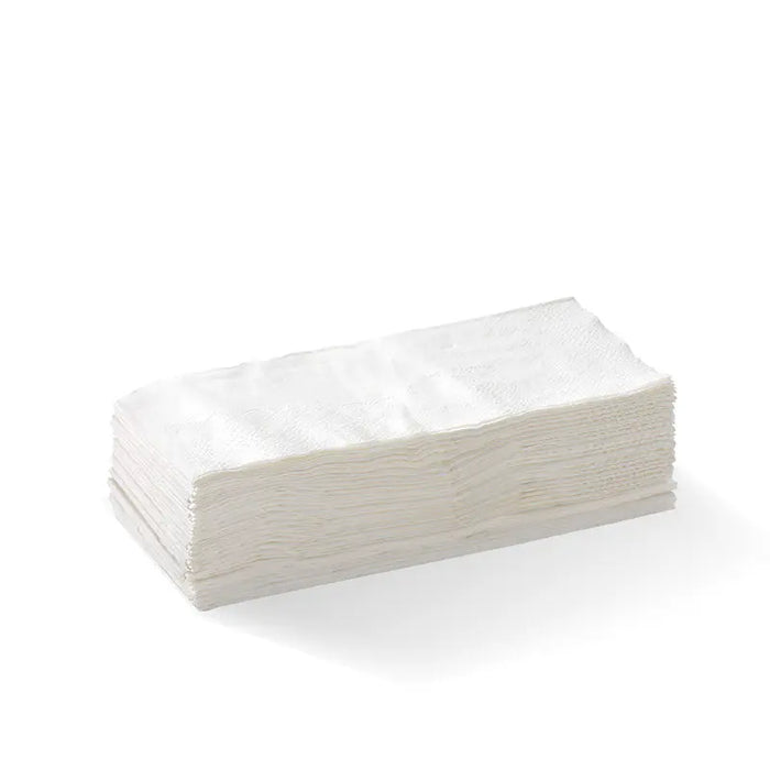 BioPak Lunch Napkins – 2-Ply 1/8 Fold White Lunch BioNapkin – carton of 2,000