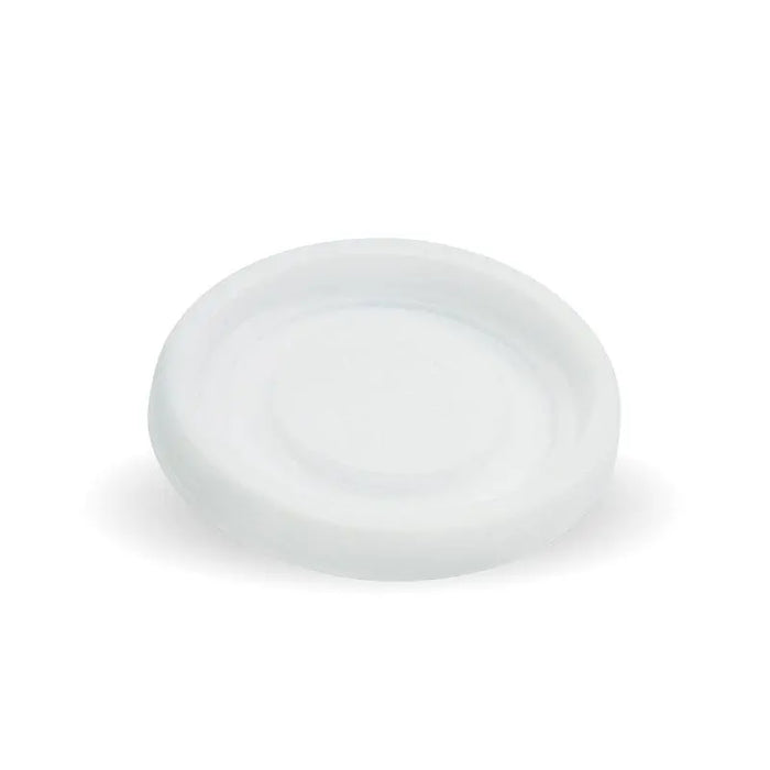 BioPak PS Hot Cup Lids – 63mm – No Hole – Opaque