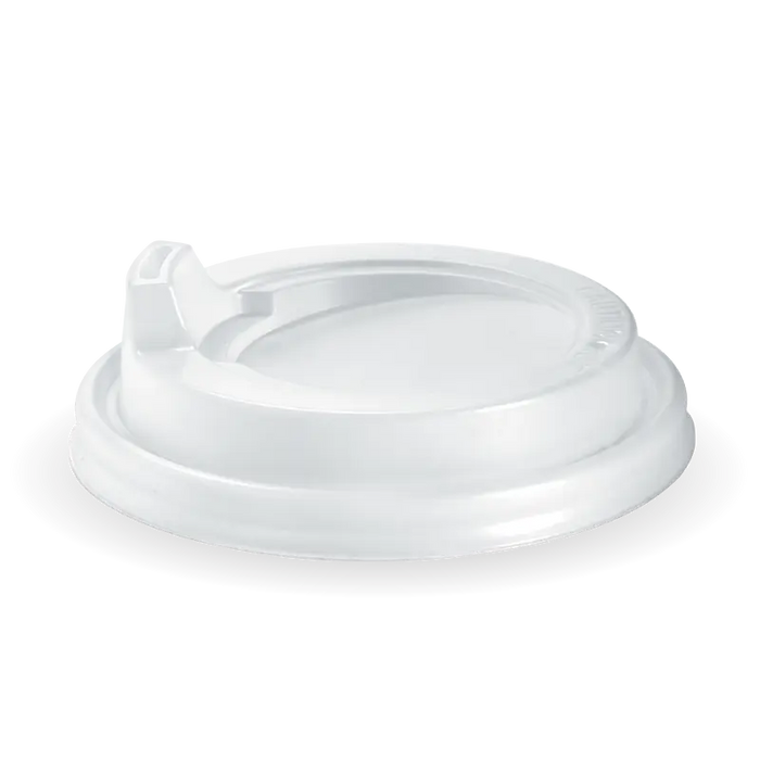 BioPak PS Hot Cup Lids – 80mm – Sipper – White