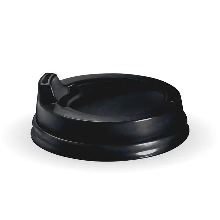 BioPak PS Hot Cup Lids – 80mm – Sipper – Black
