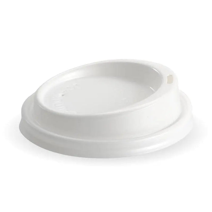 BioPak PS Hot Cup Lids – 90mm – Standard – White