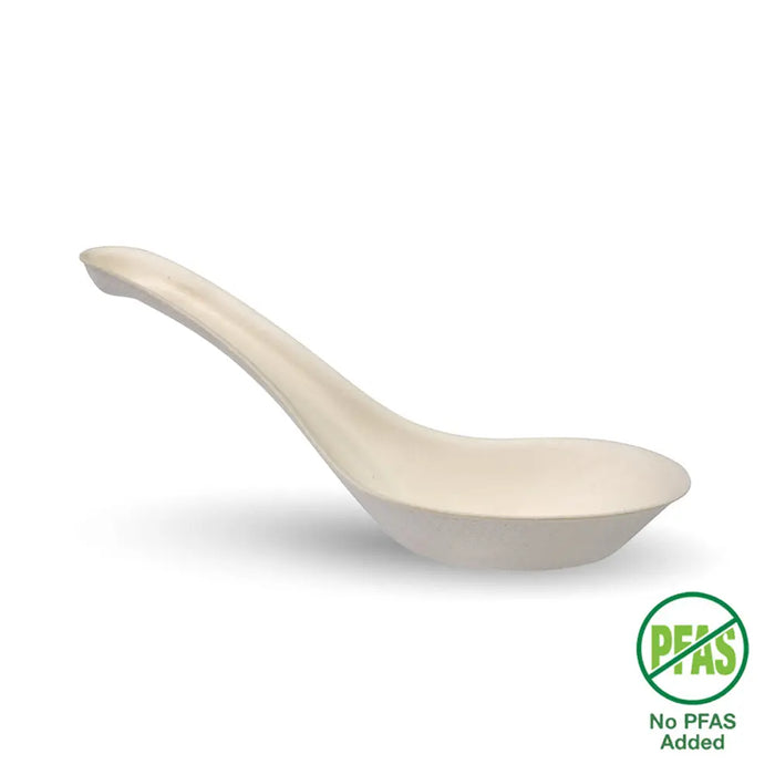 BioPak Plant Fibre Cutlery – 14cm Plant Fibre Chinese Soup Spoon – carton of 1,000