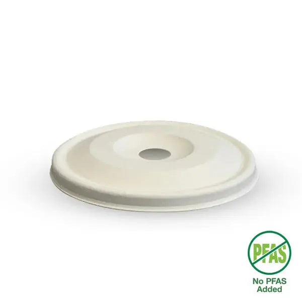 BioPak Plant Fibre Flat Cold Paper BioCup Lid  Takeaway Cold Cup Lids