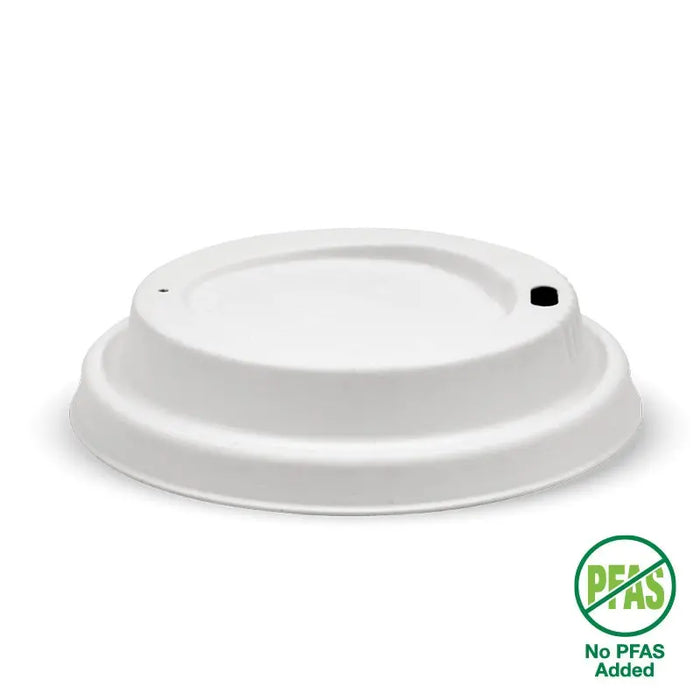 BioPak Plant Fibre Hot Cup Lids – 90mm – Standard – White