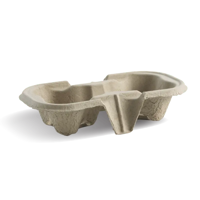 BioPak Pulp BioCup Carriers – 2 Cup – carton of 500