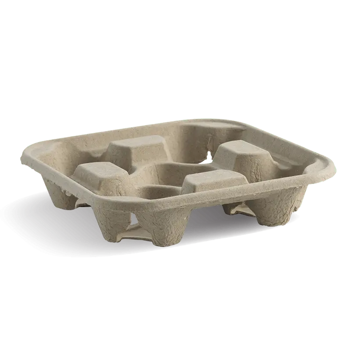 BioPak Pulp BioCup Carriers – 4 Cup – carton of 300