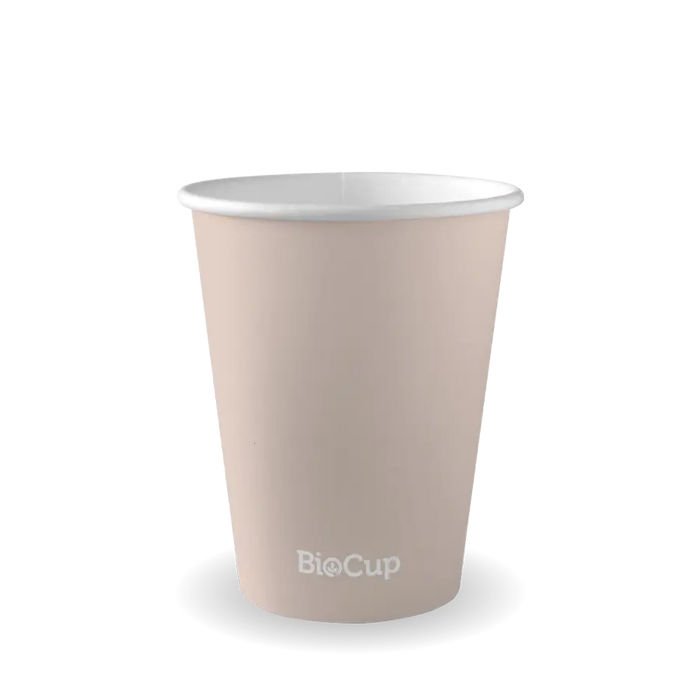 BioPak Stone Aqueous Single Wall Hot BioCups – 390ml - 12oz – 90mm rim