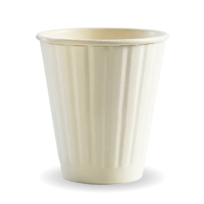 BioPak White Double Wall Hot BioCups – 295ml - 8oz – 90mm rim – carton of 1,000