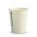 BioPak White Green Line Single Wall Hot BioCups – 280ml - 8oz – 80mm rim – carton of 1,000