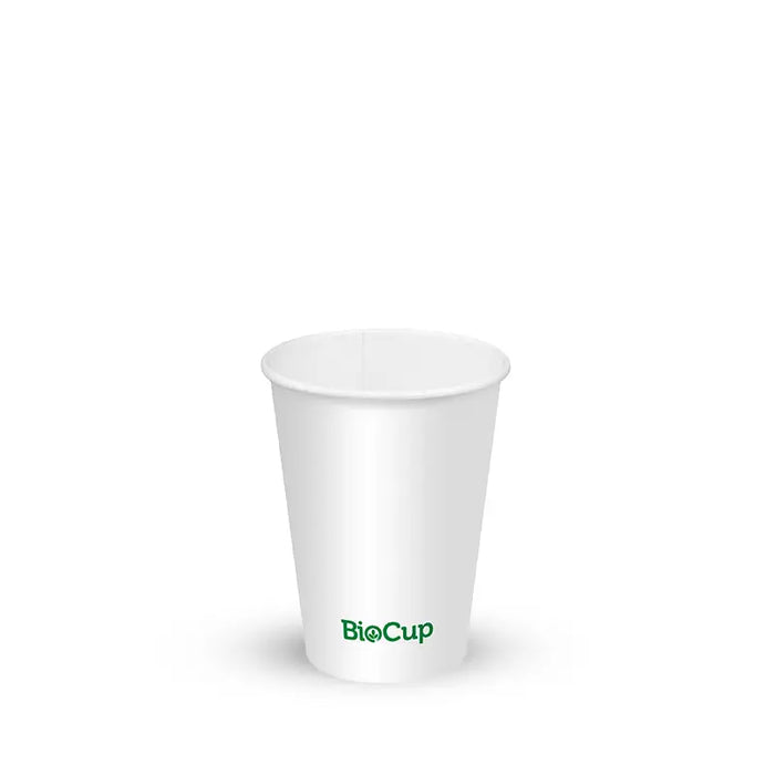 BioPak White Paper Cold BioCups – 200ml - 6oz (73mm) White Cold Paper Water – carton of 1,000