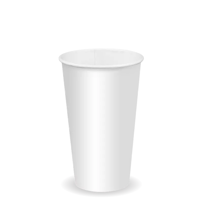 BioPak White Paper Cold BioCups – 500ml - 16oz (90mm) cold paper cup – white – carton of 1,000