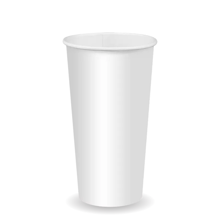 BioPak White Paper Cold BioCups – 600ml - 20oz (90mm) cold paper cup – white – carton of 1,000