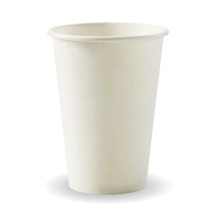 BioPak White Single Wall Hot BioCups – 320ml - 10oz – 80mm rim – carton of 1,000