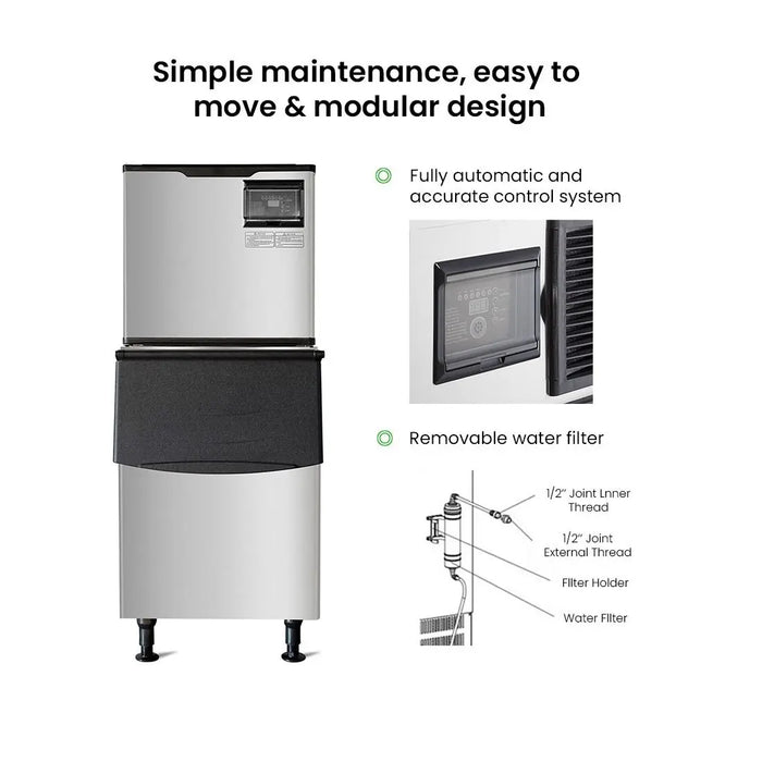 Blizzard 189kg Modular Cube Ice Maker with 125kg Bin - SN-420P - view 7