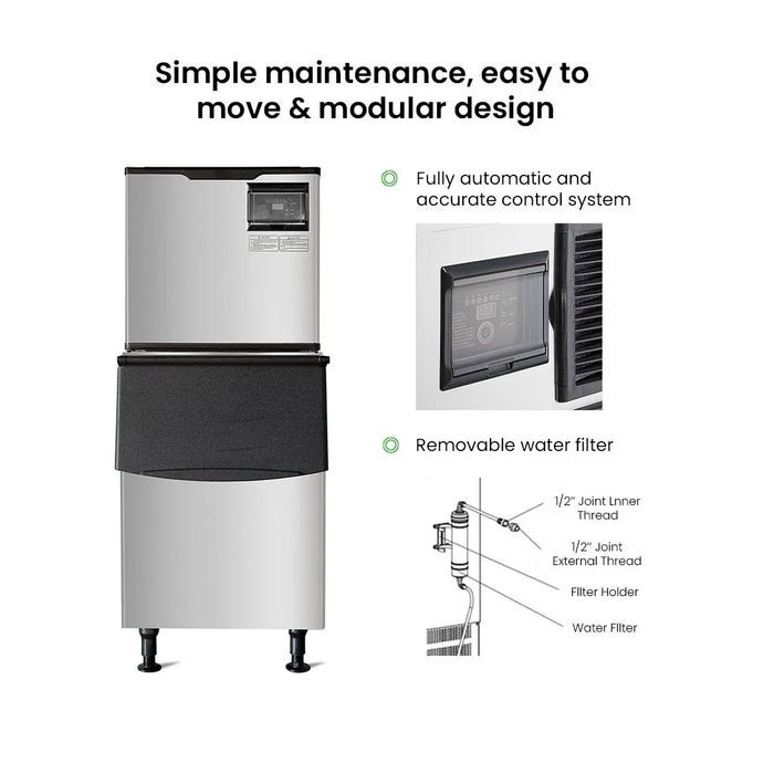 Blizzard 225kg Modular Cube Ice Maker with 170kg Bin - SN-500P - view 5
