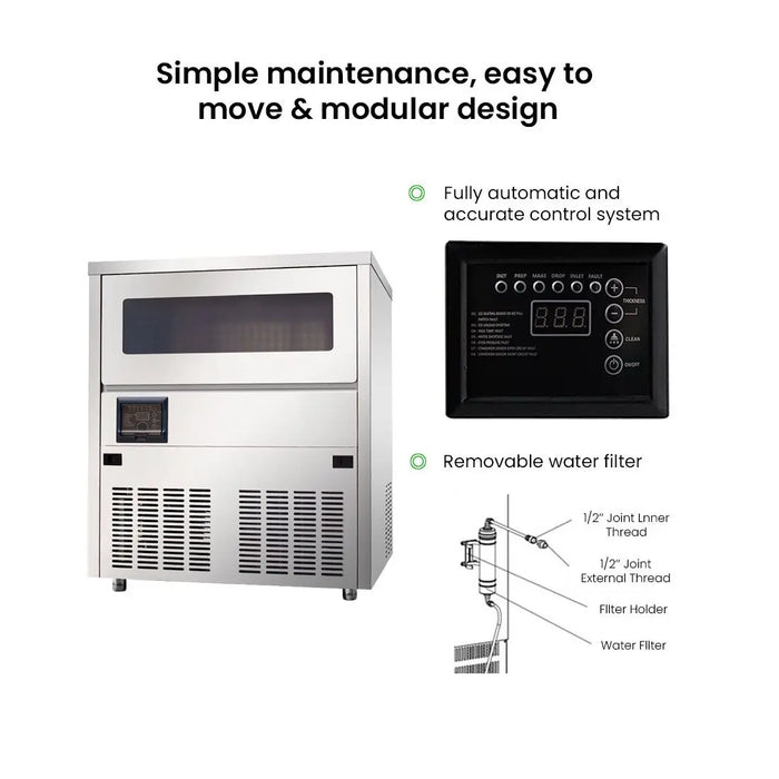 Blizzard 80kg Underbench Cube Ice Maker - SN-81B - view 3