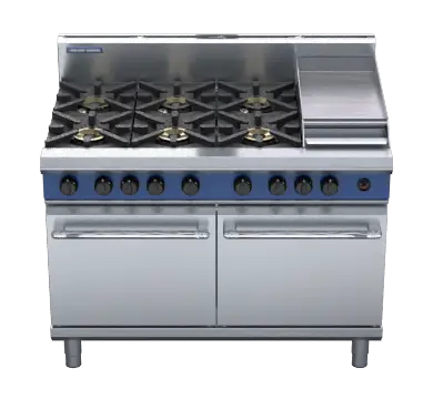 Blue Seal Evolution Series G528C - 1200mm Gas Range Double Static Oven