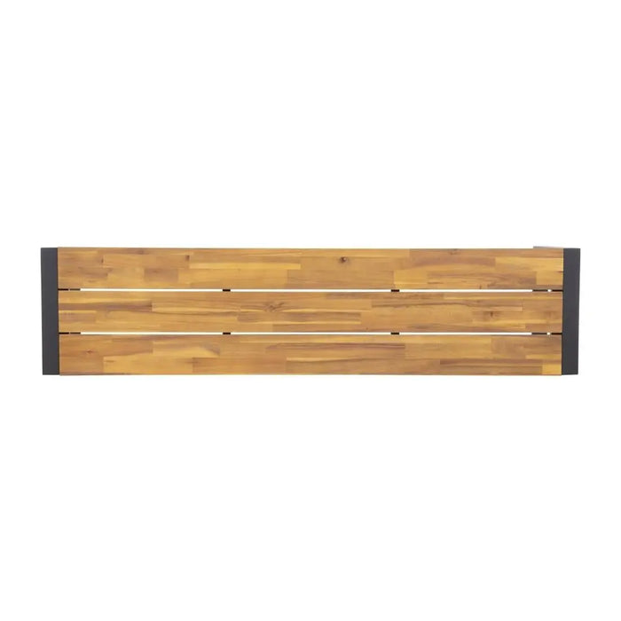 Bolero Acacia Wood & Steel Industrial Benches 1600mm 2 Pack  Cafe Chairs