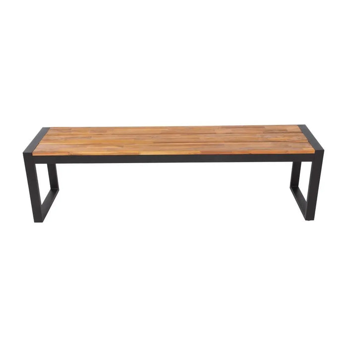 Bolero Acacia Wood & Steel Industrial Benches 1600mm 2 Pack  Cafe Chairs