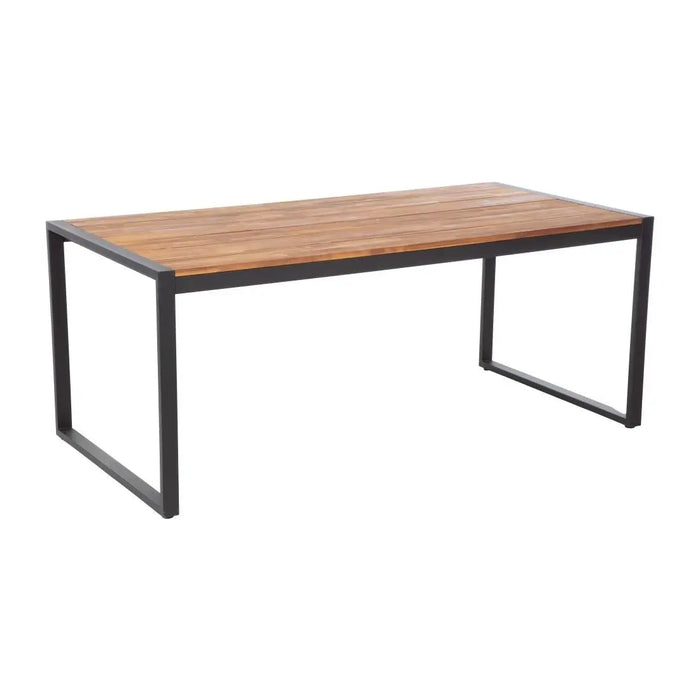 Bolero Acacia Wood & Steel Rectangular Industrial Table 1800 mm  Cafe Tables