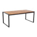 Bolero Acacia Wood & Steel Rectangular Industrial Table 1800 mm  Cafe Tables