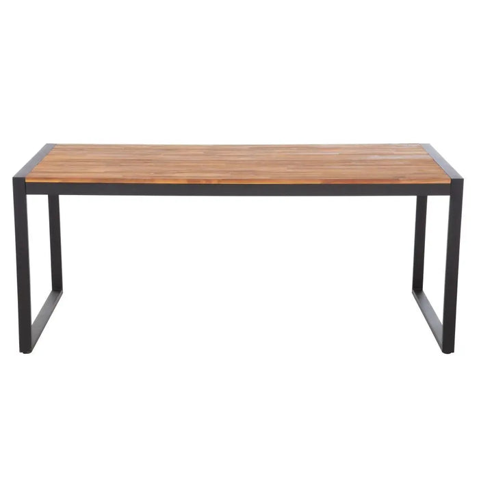 Bolero Acacia Wood & Steel Rectangular Industrial Table 1800 mm  Cafe Tables